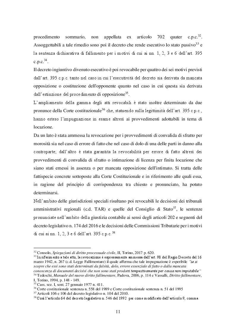 Anteprima della tesi: Revocazione delle pronunce della Cassazione: questioni applicative e prospettive evolutive, Pagina 12