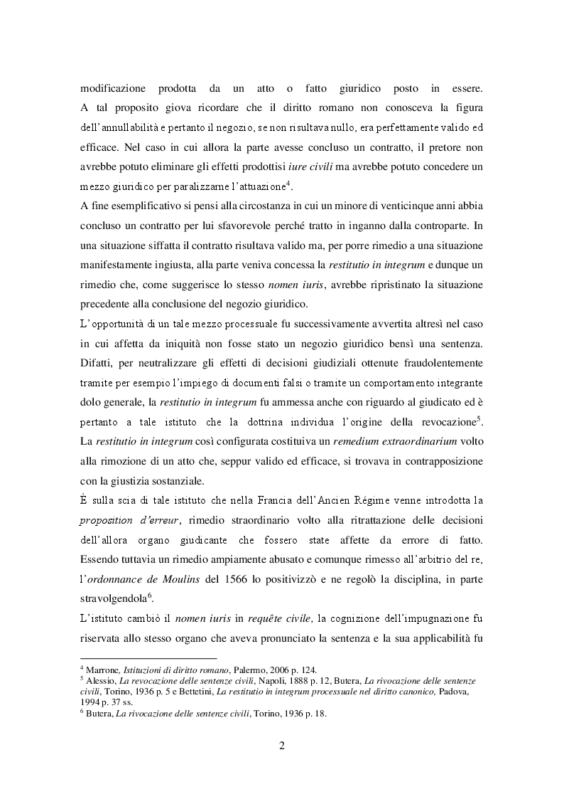 Anteprima della tesi: Revocazione delle pronunce della Cassazione: questioni applicative e prospettive evolutive, Pagina 3