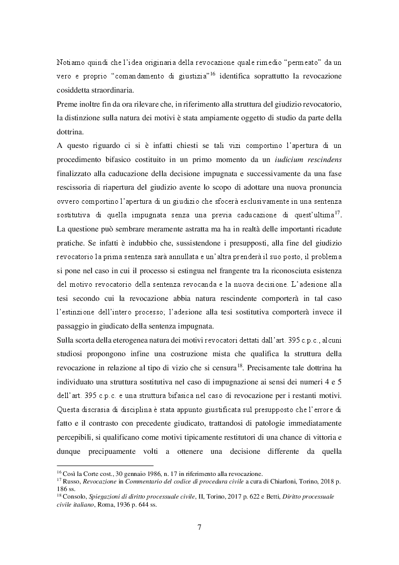 Anteprima della tesi: Revocazione delle pronunce della Cassazione: questioni applicative e prospettive evolutive, Pagina 8