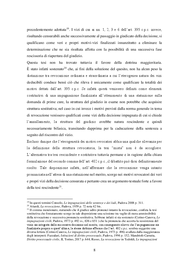 Anteprima della tesi: Revocazione delle pronunce della Cassazione: questioni applicative e prospettive evolutive, Pagina 9