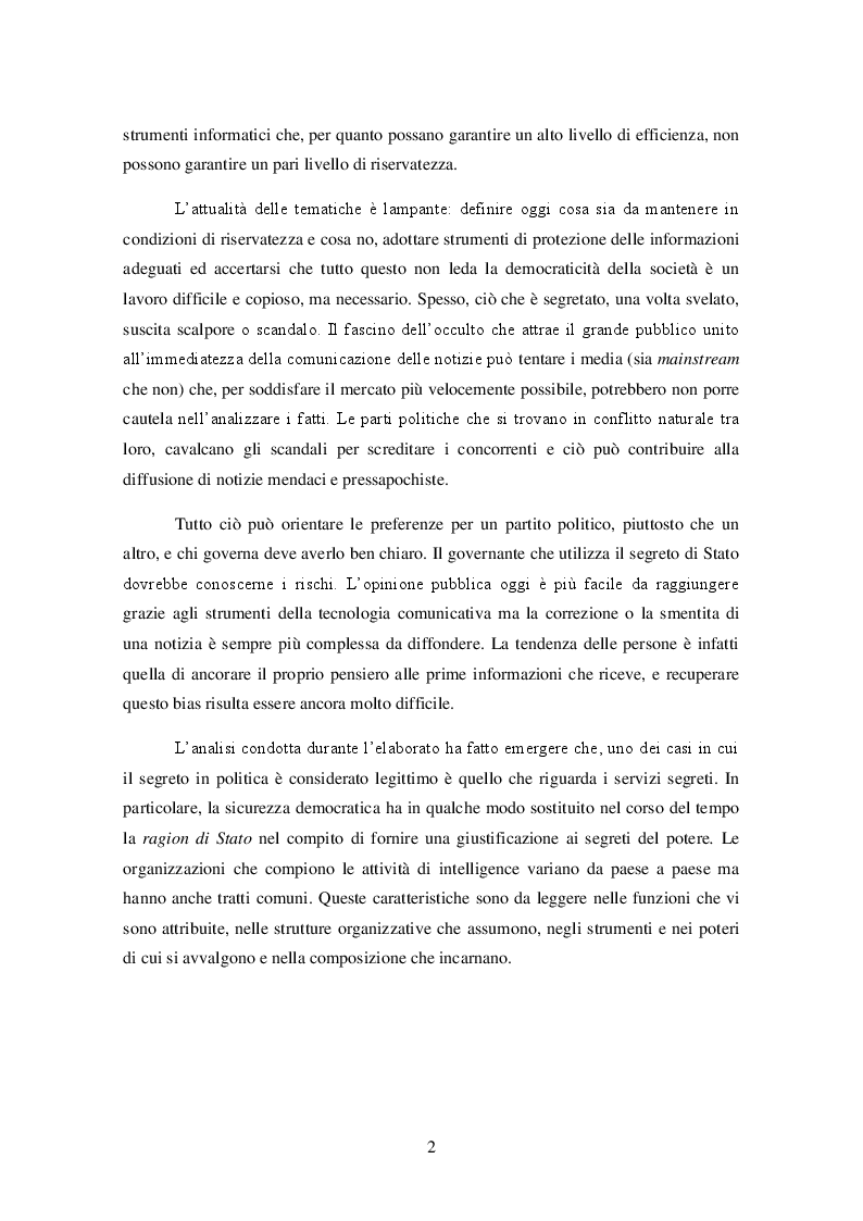 Anteprima della tesi: Democrazia e segreto: un’analisi a partire dal caso Mitrokhin, Pagina 3