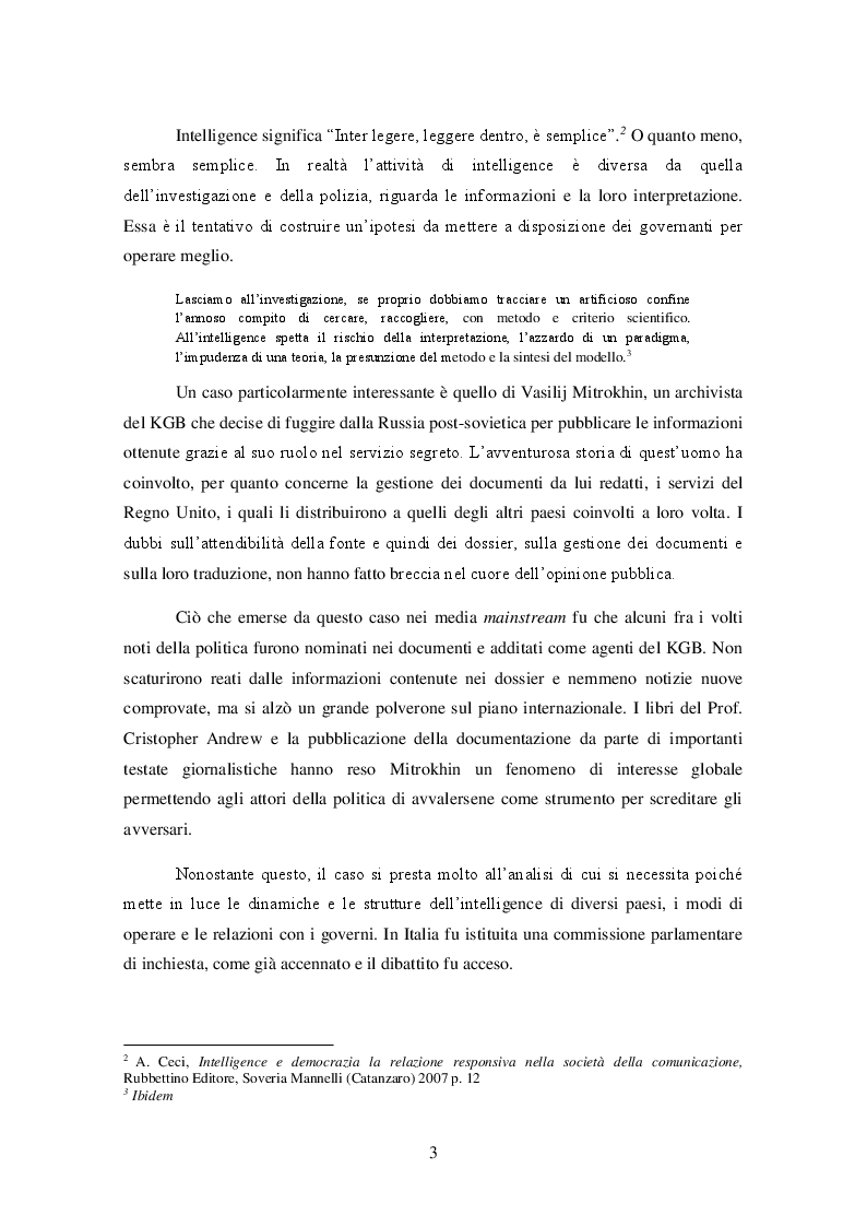 Anteprima della tesi: Democrazia e segreto: un’analisi a partire dal caso Mitrokhin, Pagina 4