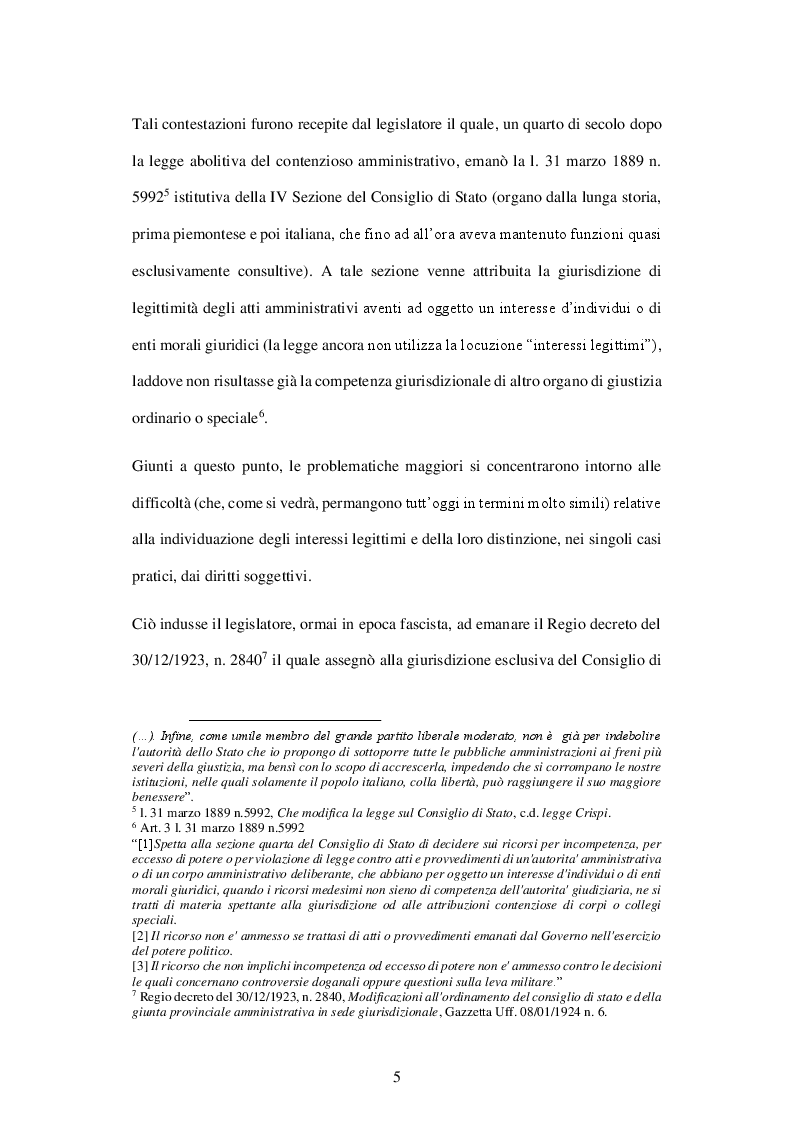 Anteprima della tesi: L'impatto della sentenza delle S.U. n. 500 del 1999 sulla c.d. questione della risarcibilità degli interessi legittimi, Pagina 6