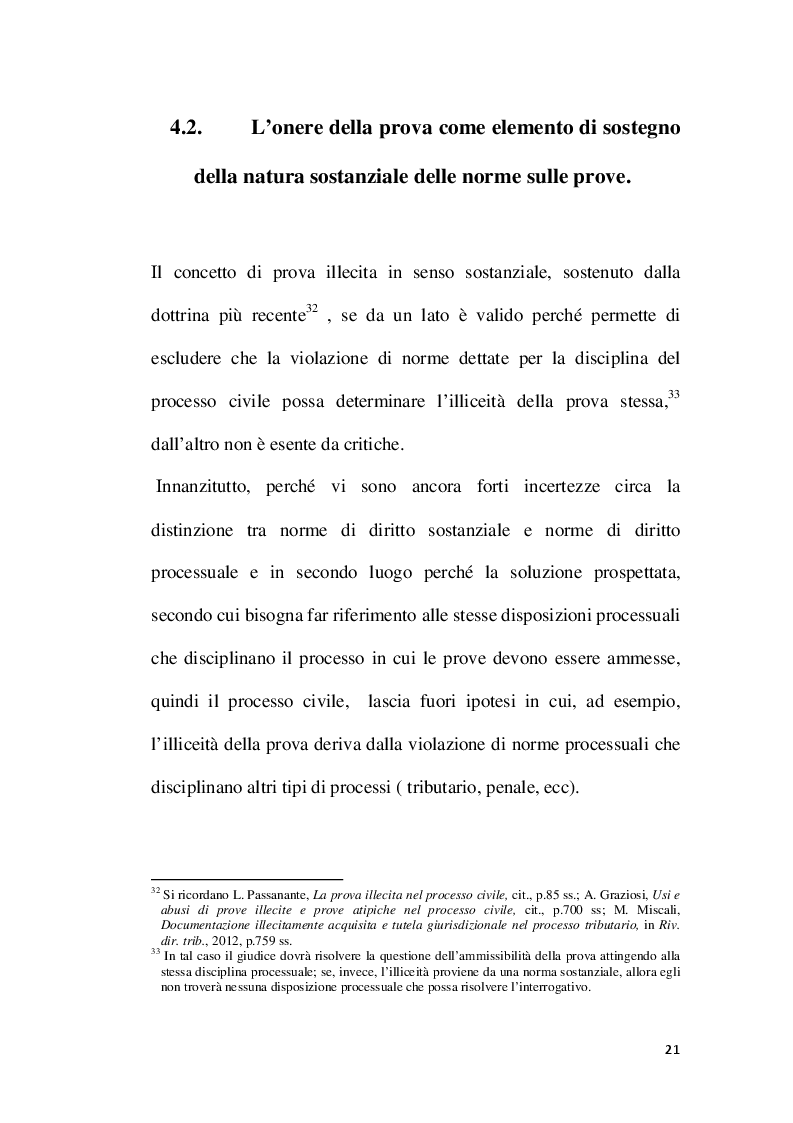 Estratto dalla tesi: La prova illecita nel processo civile