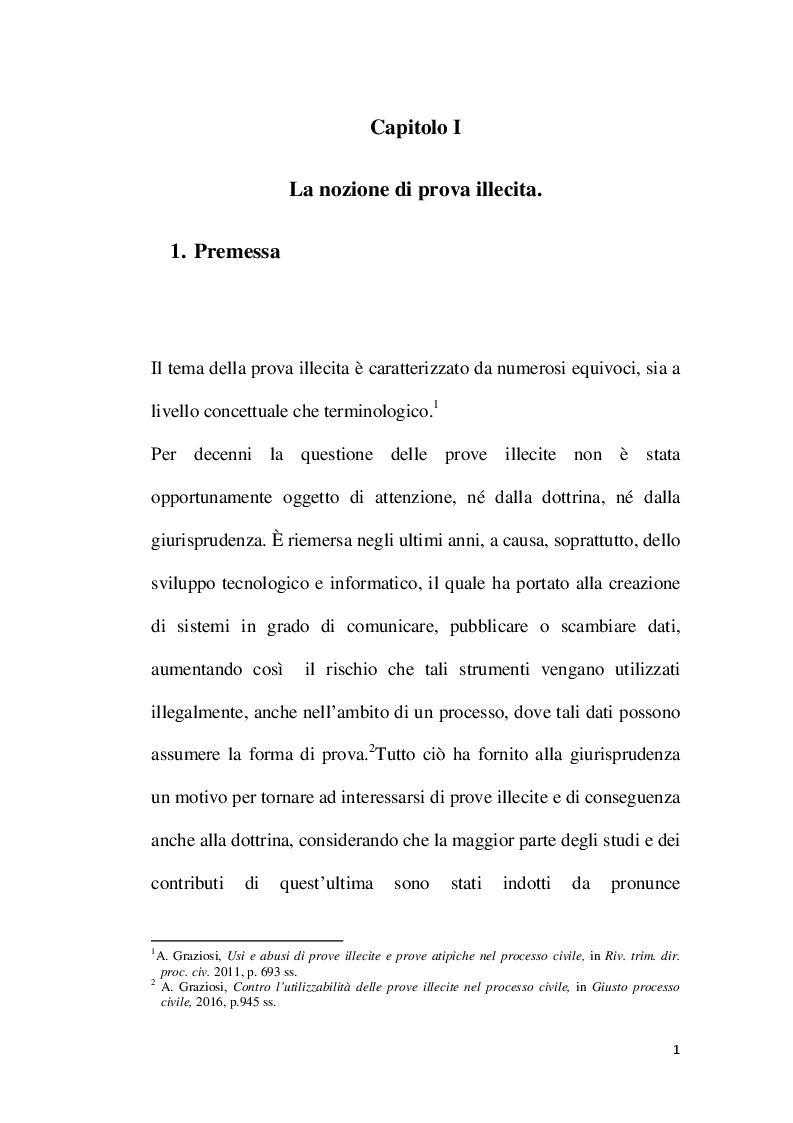 Anteprima della tesi: La prova illecita nel processo civile, Pagina 6