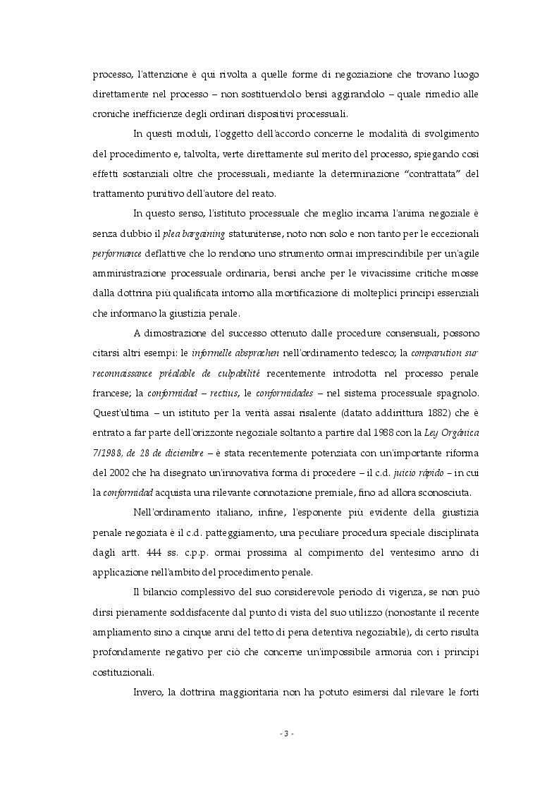 Anteprima della tesi: Patteggiamento e conformidad: esperienze di giustizia penale negoziata nell'ordinamento italiano e spagnolo, Pagina 3