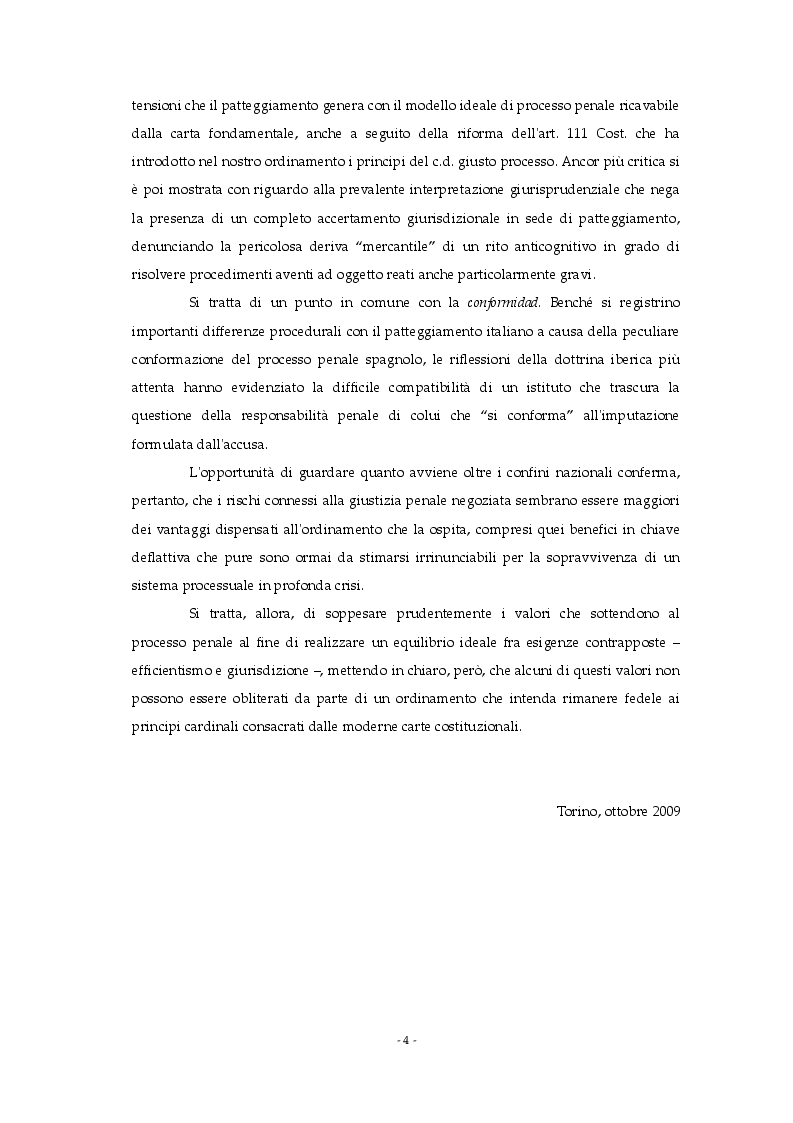 Anteprima della tesi: Patteggiamento e conformidad: esperienze di giustizia penale negoziata nell'ordinamento italiano e spagnolo, Pagina 4