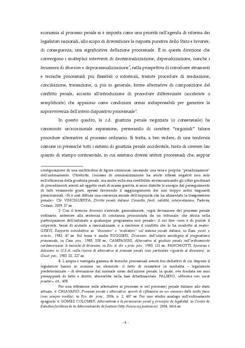 Anteprima della tesi: Patteggiamento e conformidad: esperienze di giustizia penale negoziata nell'ordinamento italiano e spagnolo, Pagina 6