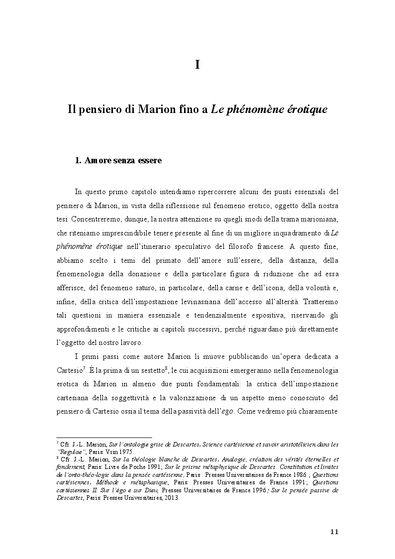 Anteprima della tesi: Il fenomeno erotico in Jean-Luc Marion. Il farsi avanti degli amanti, Pagina 8