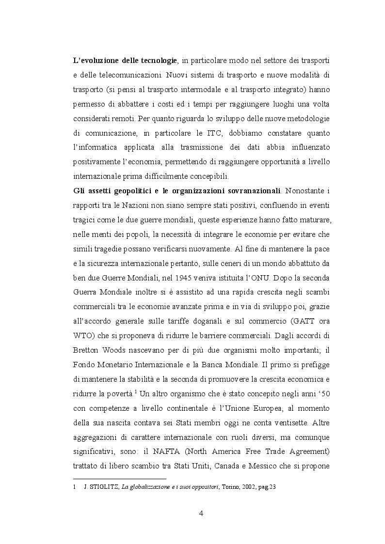 Anteprima della tesi: Il ruolo della banca e della pubblica amministrazione nel processo di internazionalizzazione delle PMI: evoluzione dei servizi finanziari e reali, Pagina 9