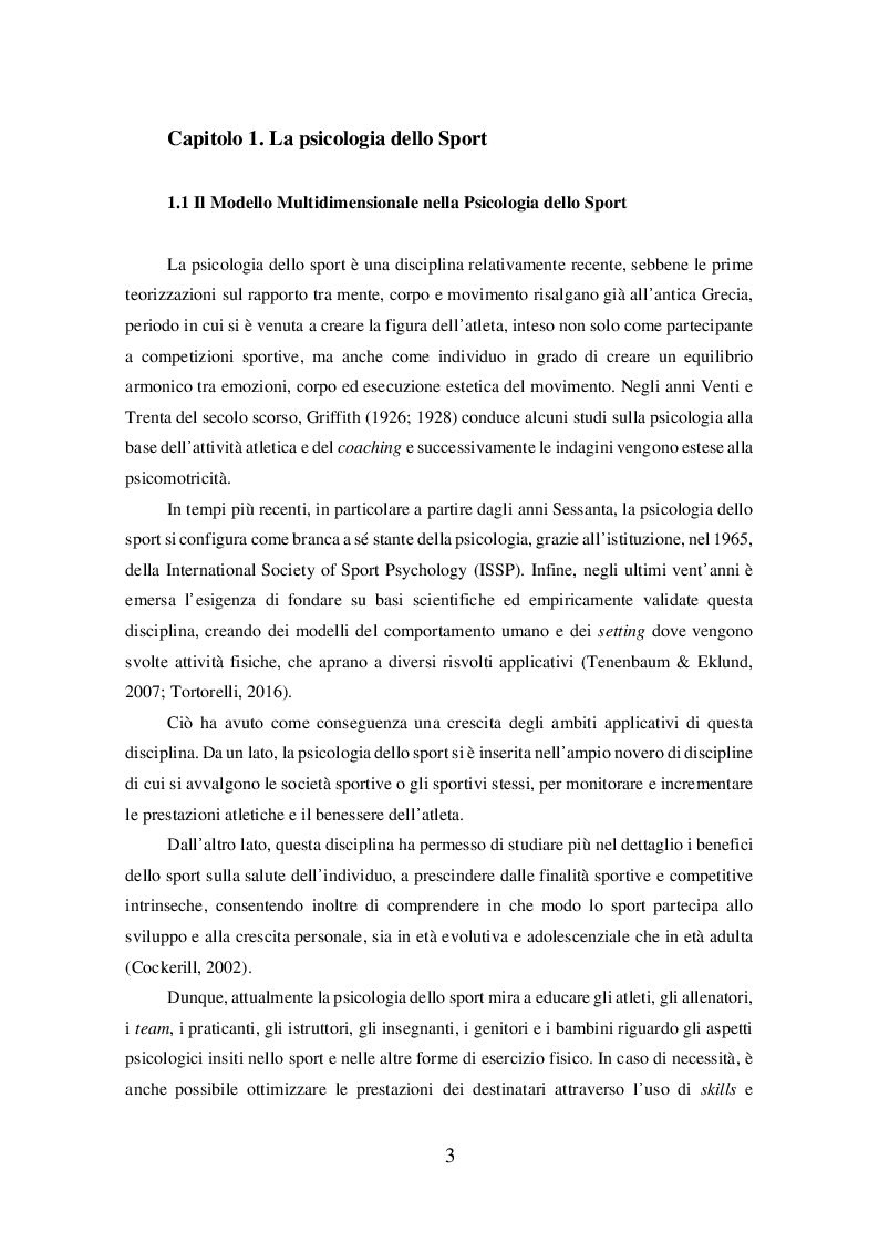 Anteprima della tesi: Come gestire l'ansia nella prestazione sportiva, Pagina 3