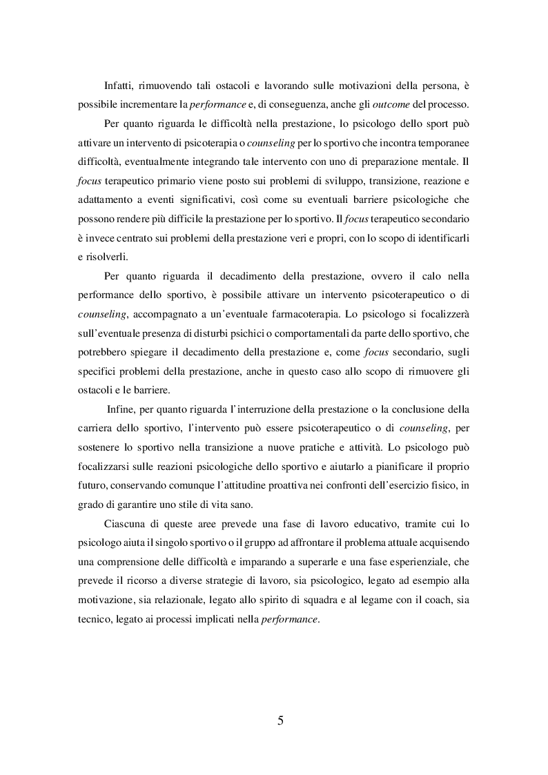 Anteprima della tesi: Come gestire l'ansia nella prestazione sportiva, Pagina 5