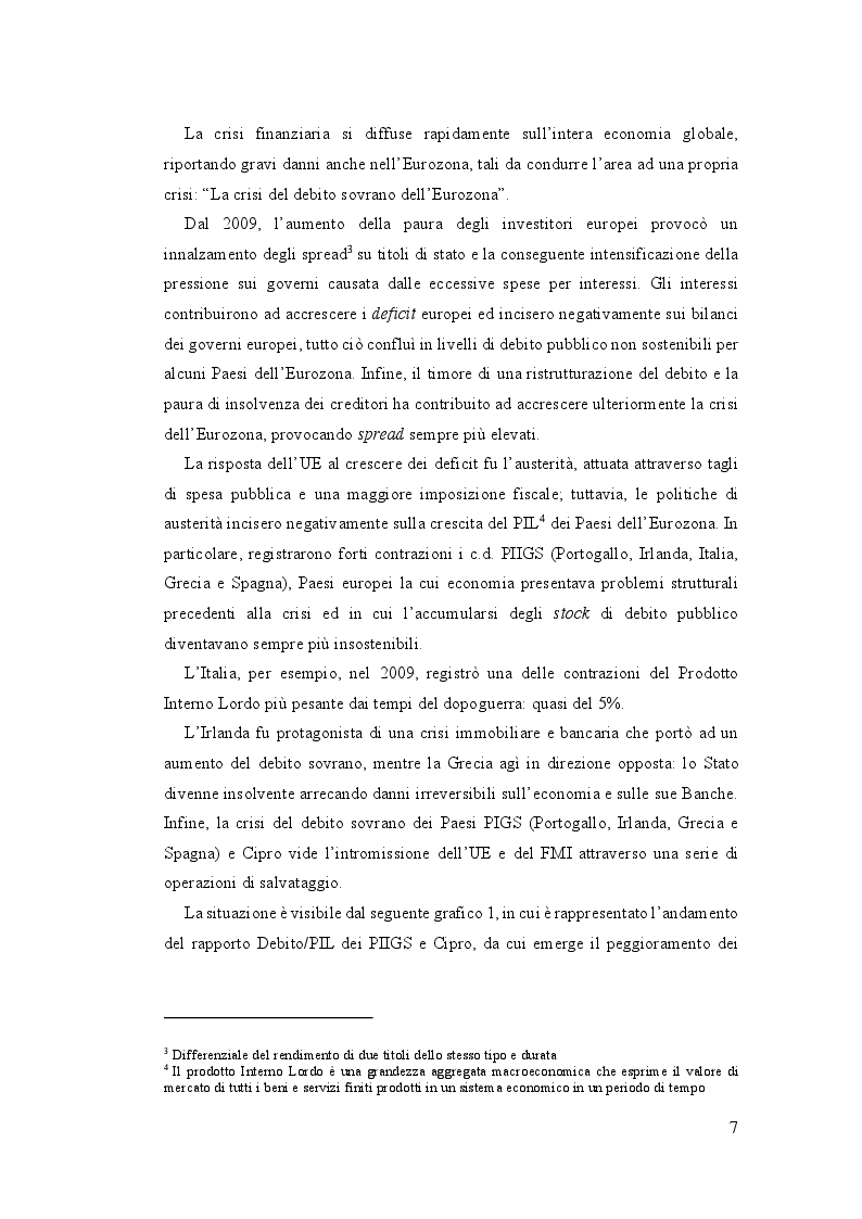 Anteprima della tesi: Il Meccanismo Europeo di Stabilità: interventi comunitari e riforma, Pagina 6