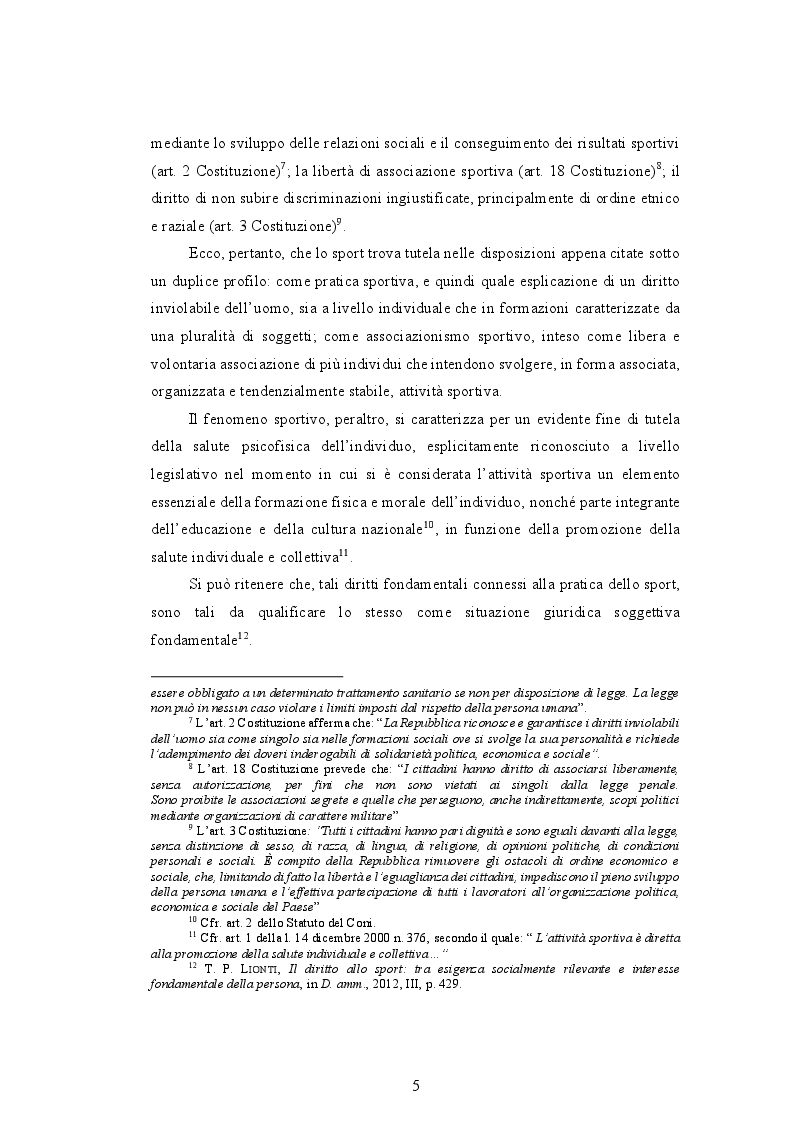 Anteprima della tesi: Le associazioni e le società sportive dilettantistiche, Pagina 5