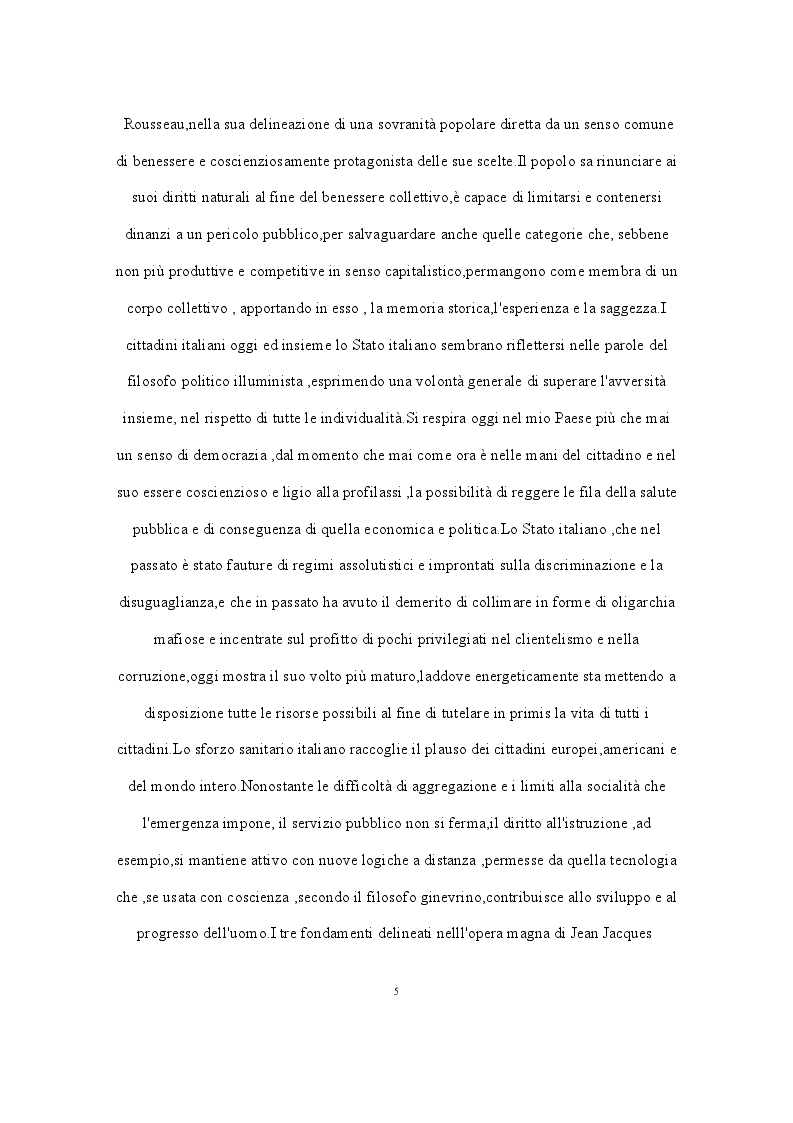 Anteprima della tesi: Il pensiero politico di Jean Jacques Rousseau: il progresso dell'uomo verso una sovranità consapevole, Pagina 3
