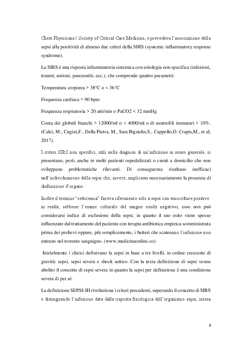 Anteprima della tesi: Individuazione ed intervento precoce della Sepsi in triage: analisi del protocollo e presa in carico del paziente, Pagina 4