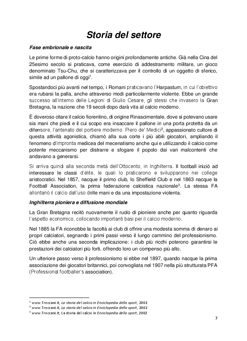 Anteprima della tesi: Strategie Competitive delle società operanti nel settore calcio, Pagina 3