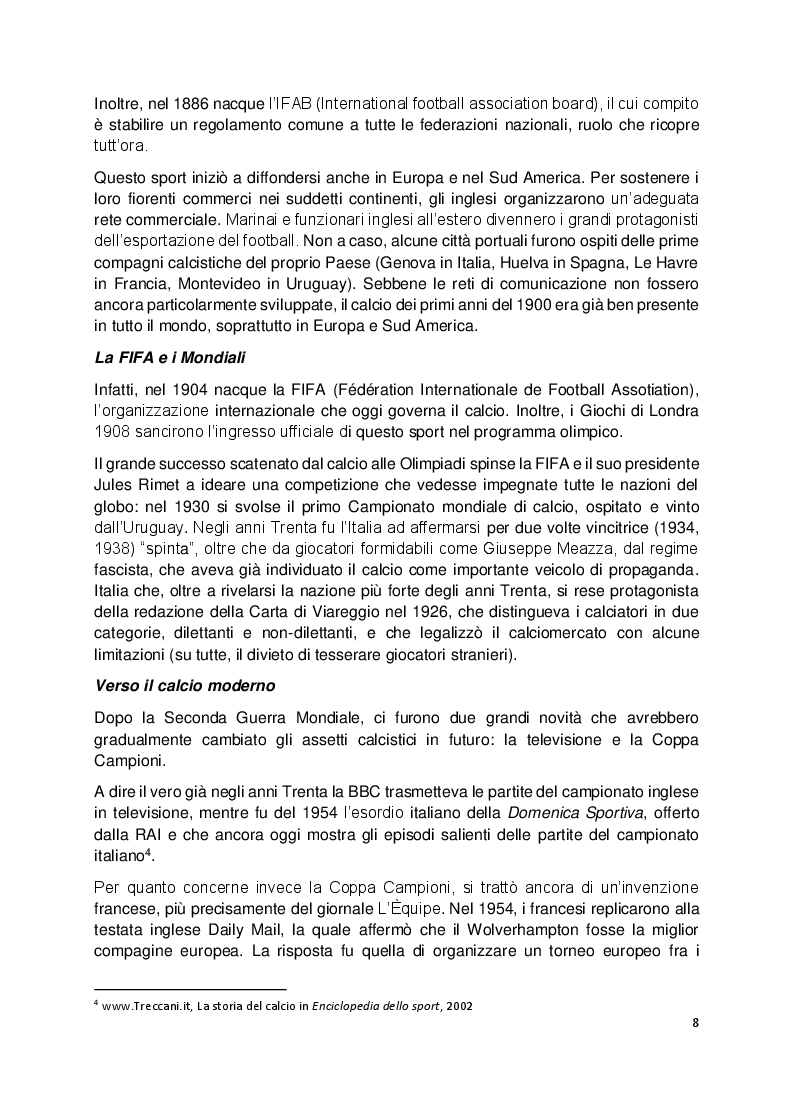 Anteprima della tesi: Strategie Competitive delle società operanti nel settore calcio, Pagina 4