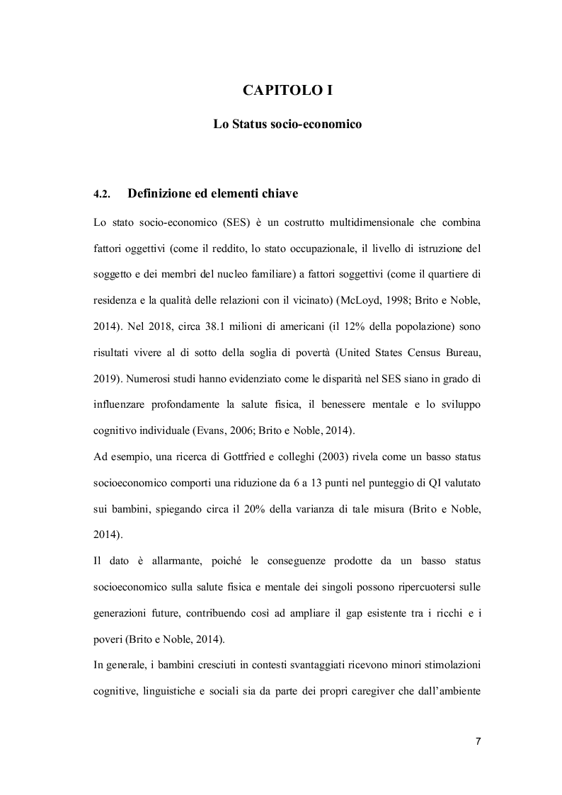 Anteprima della tesi: Status socio economico: gli effetti sullo sviluppo cerebrale del bambino, Pagina 4