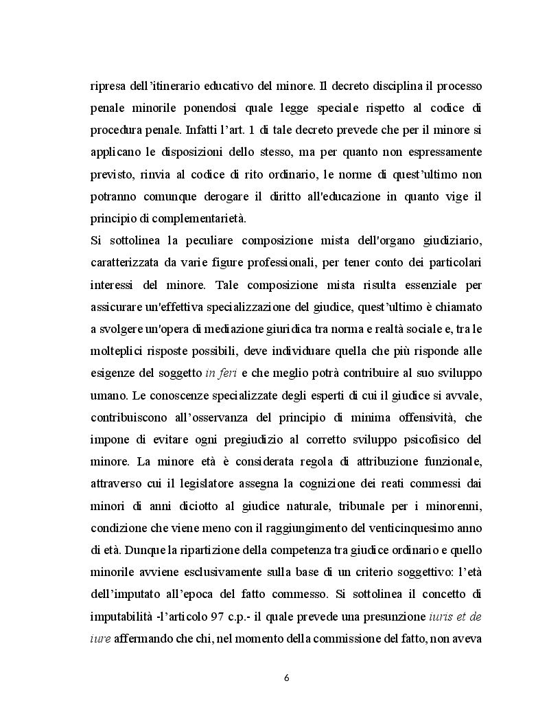 Anteprima della tesi: Minore autore di reato e processo indiziario, Pagina 3