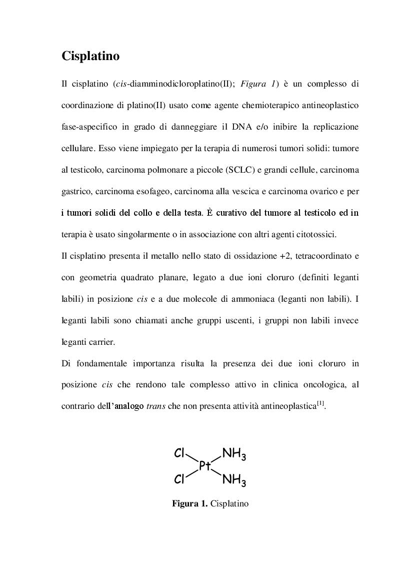 Anteprima della tesi: Derivati dell'ossaliplatino funzionalizzati con pirofosfato con potenziale selettività nei confronti dei tumori ossei, Pagina 3