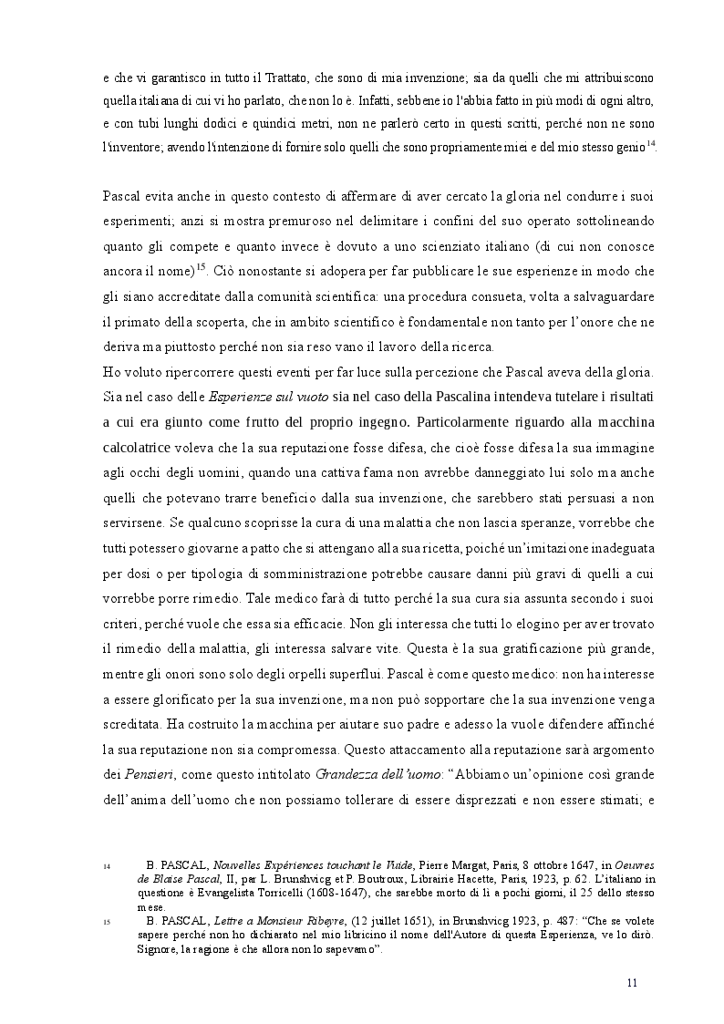 Estratto dalla tesi: Glorifica me Domine. Studio sulla gloria in Blaise Pascal