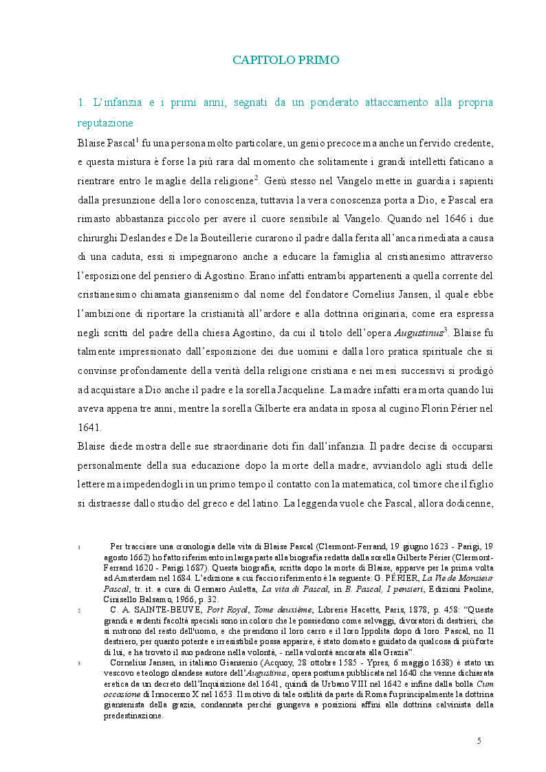 Anteprima della tesi: Glorifica me Domine. Studio sulla gloria in Blaise Pascal, Pagina 3
