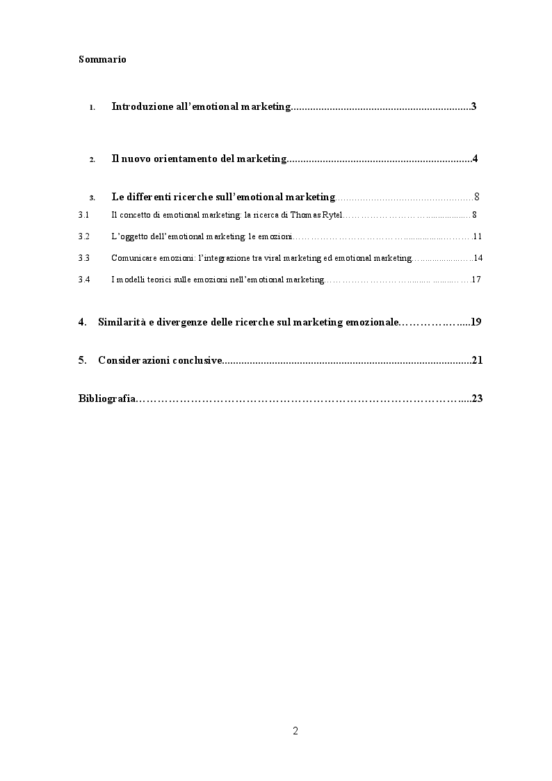 Indice della tesi: Emotional marketing: a theory of human emotions, Pagina 1