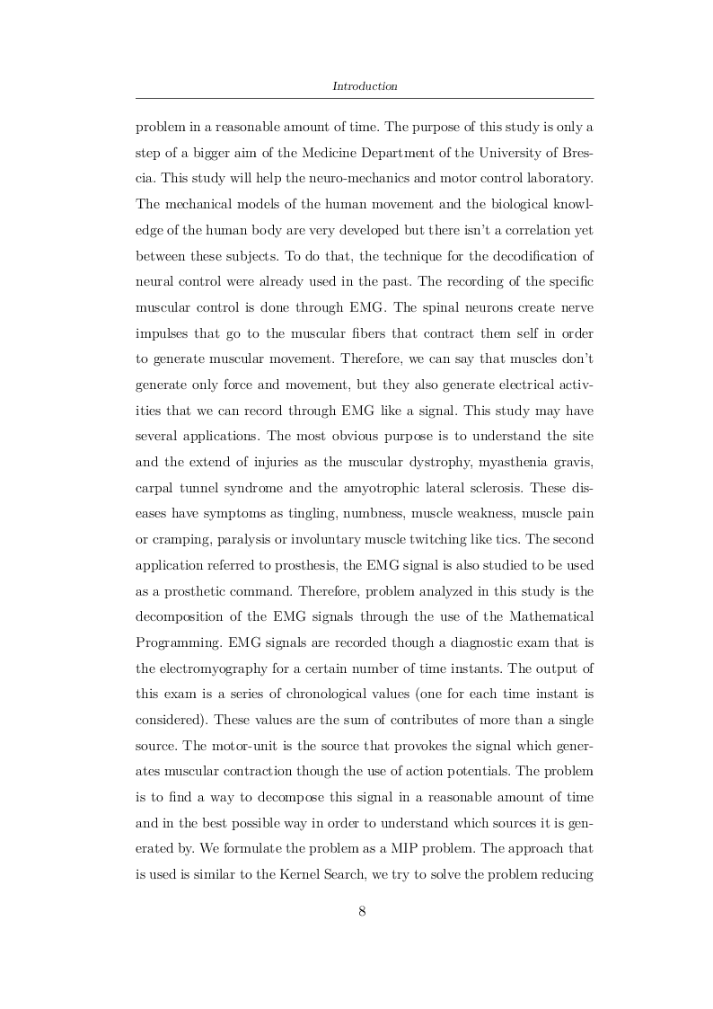 Anteprima della tesi: Mathematical programming applied to the decomposition of EMG signals, Pagina 3