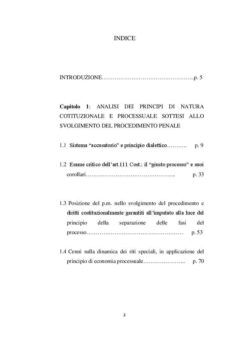 Indice della tesi: La sospensione del procedimento con messa alla prova, Pagina 1