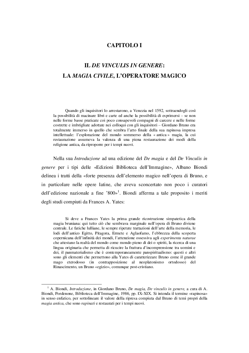 Anteprima della tesi: Il De Vinculis di Giordano Bruno, Pagina 7