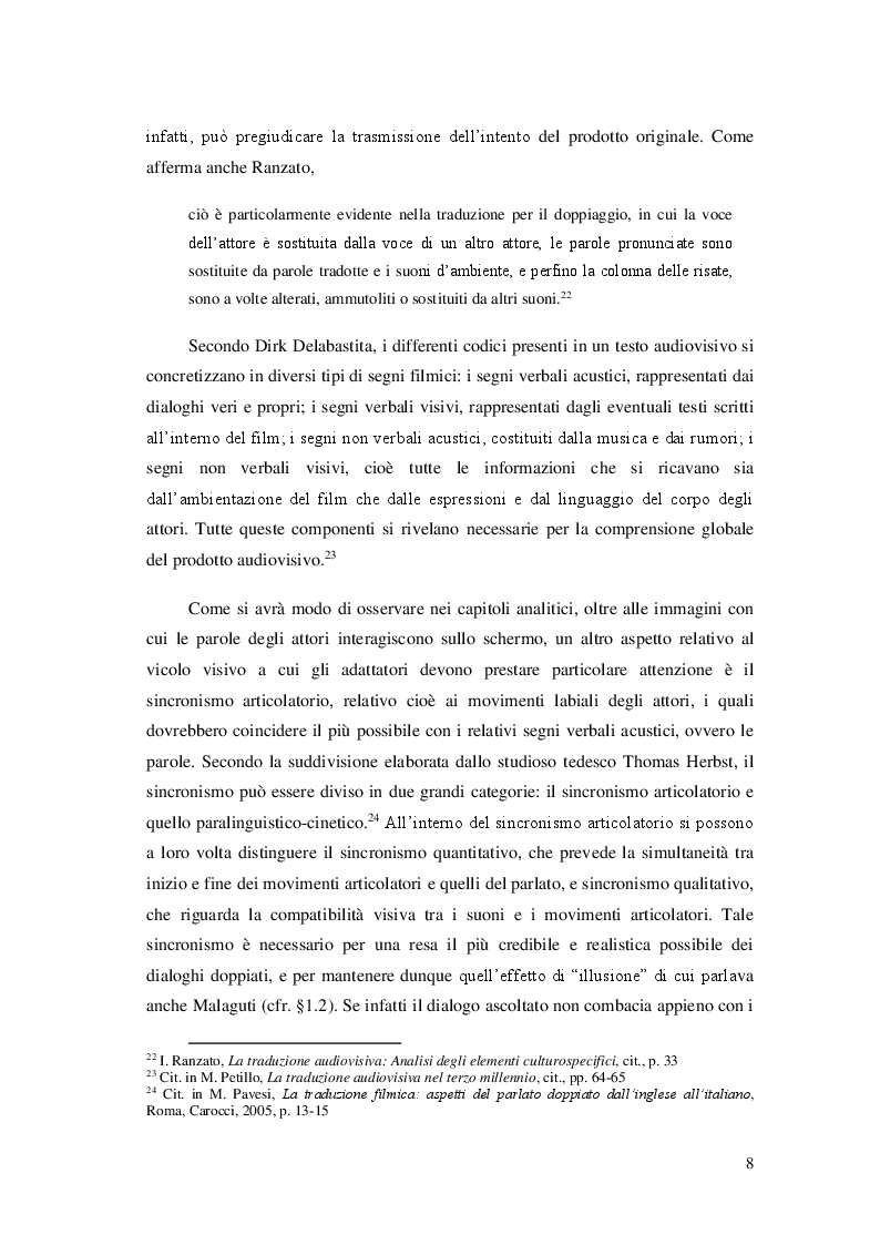 Estratto dalla tesi: Tradurre un 'umorismo decisamente americano': il doppiaggio italiano di Seinfeld, tra barriere linguistiche e culturali