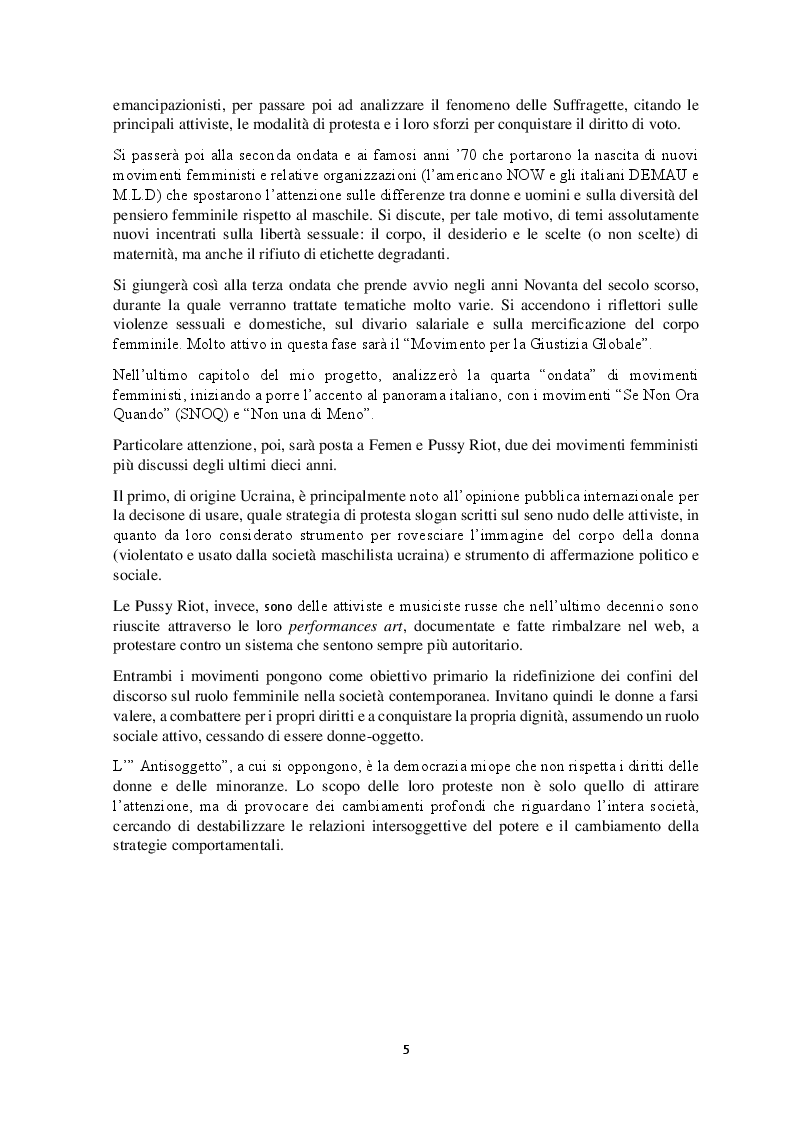 Anteprima della tesi: Donne che lottano: dalle Suffragette alle Pussy Riot e Femen, Pagina 3