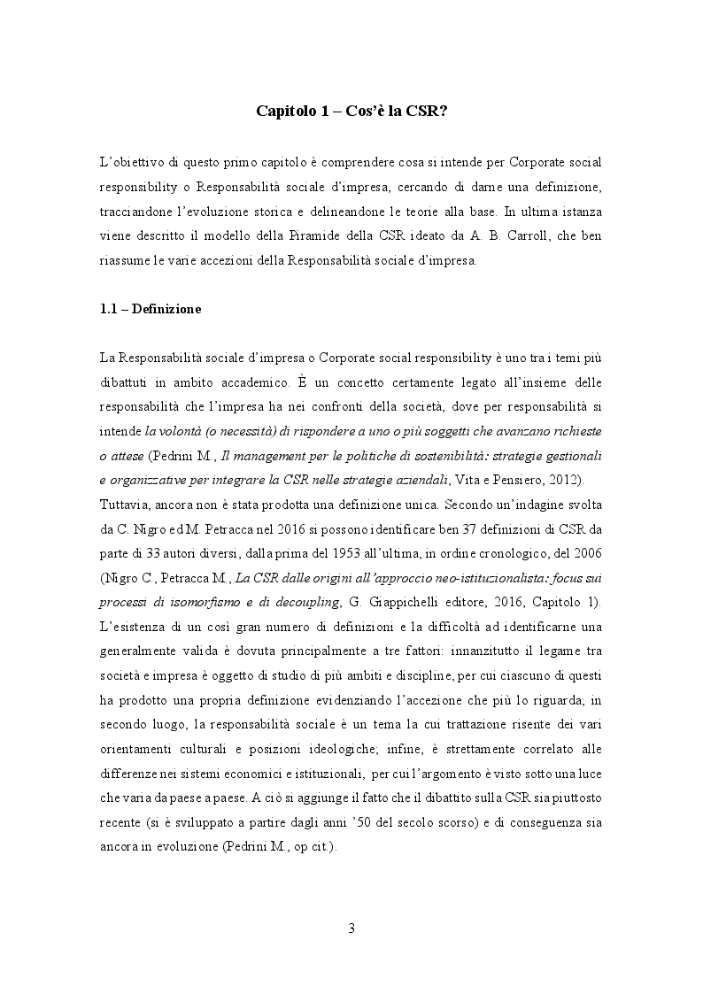 Anteprima della tesi: Responsabilità Sociale d'Impresa e strategia: un'opportunità per il vantaggio competitivo. Il caso Gruppo Ferrero, Pagina 3