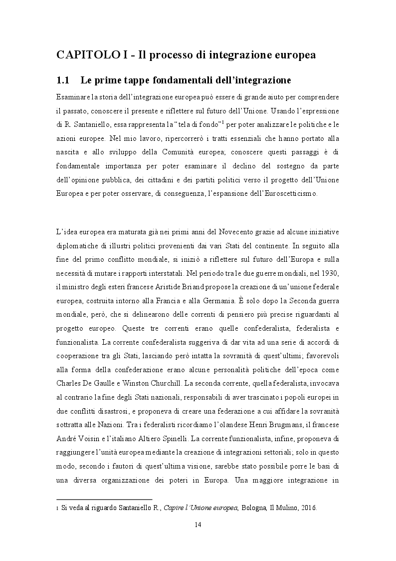 Anteprima della tesi: Alle origini dell'Euroscetticismo - Opinione pubblica, partiti politici e il ruolo dei mass media, Pagina 11