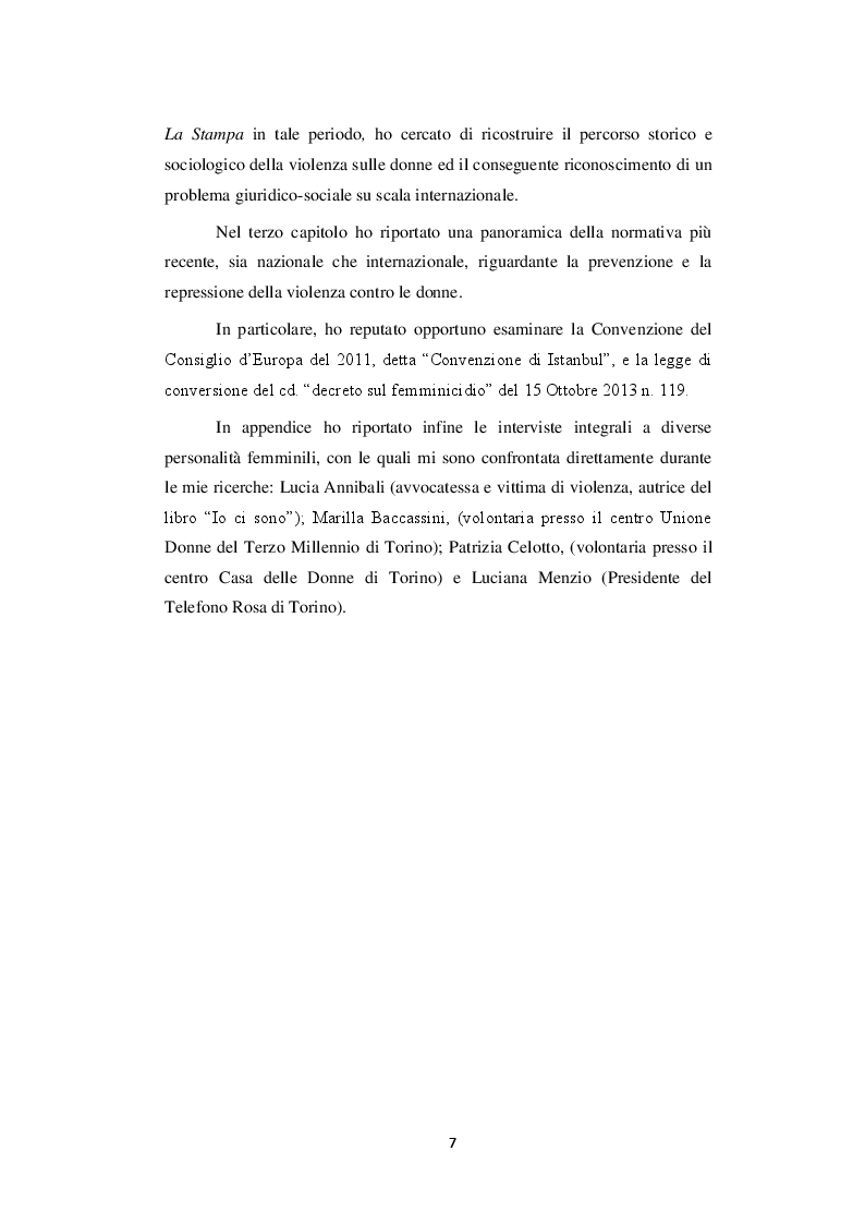 Anteprima della tesi: La violenza sulle donne: da fenomeno sommerso a problema sociale, Pagina 3