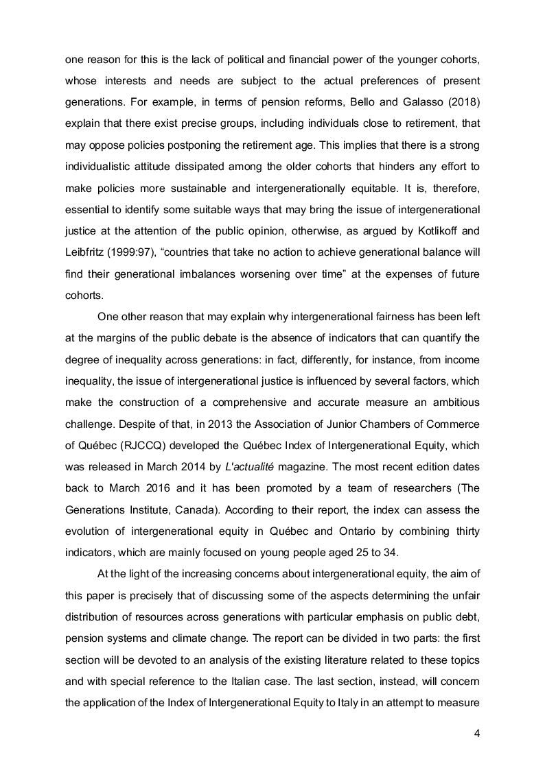 Anteprima della tesi: Time for intergenerational justice: estimation of an index of intergenerational equity in Italy, Pagina 3