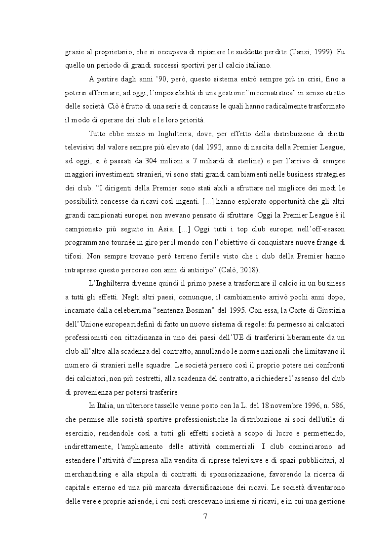 Anteprima della tesi: La competitività economica al servizio di quella sportiva. Il caso del trasferimento di Cristiano Ronaldo alla Juventus, Pagina 5