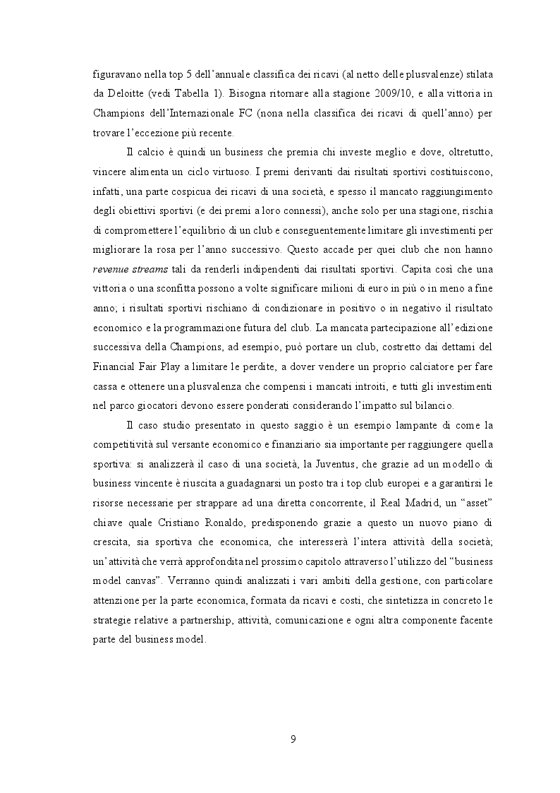 Anteprima della tesi: La competitività economica al servizio di quella sportiva. Il caso del trasferimento di Cristiano Ronaldo alla Juventus, Pagina 7