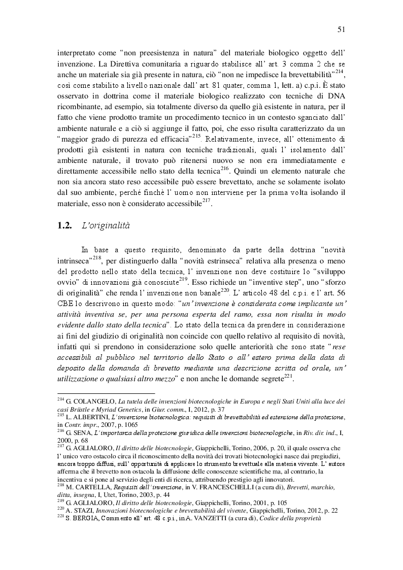 Anteprima della tesi: La brevettabilità delle invenzioni aventi ad oggetto cellule staminali, Pagina 4