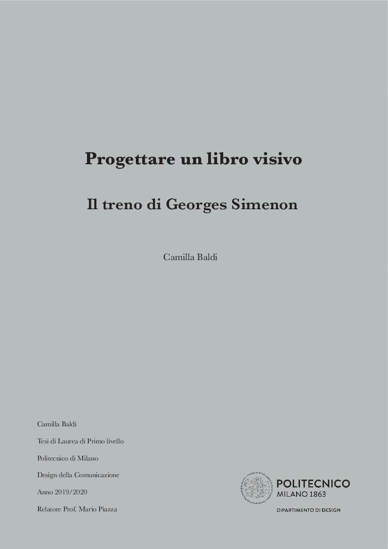 Anteprima della tesi: Progettare un libro visivo: Il treno di Georges Simenon, Pagina 1