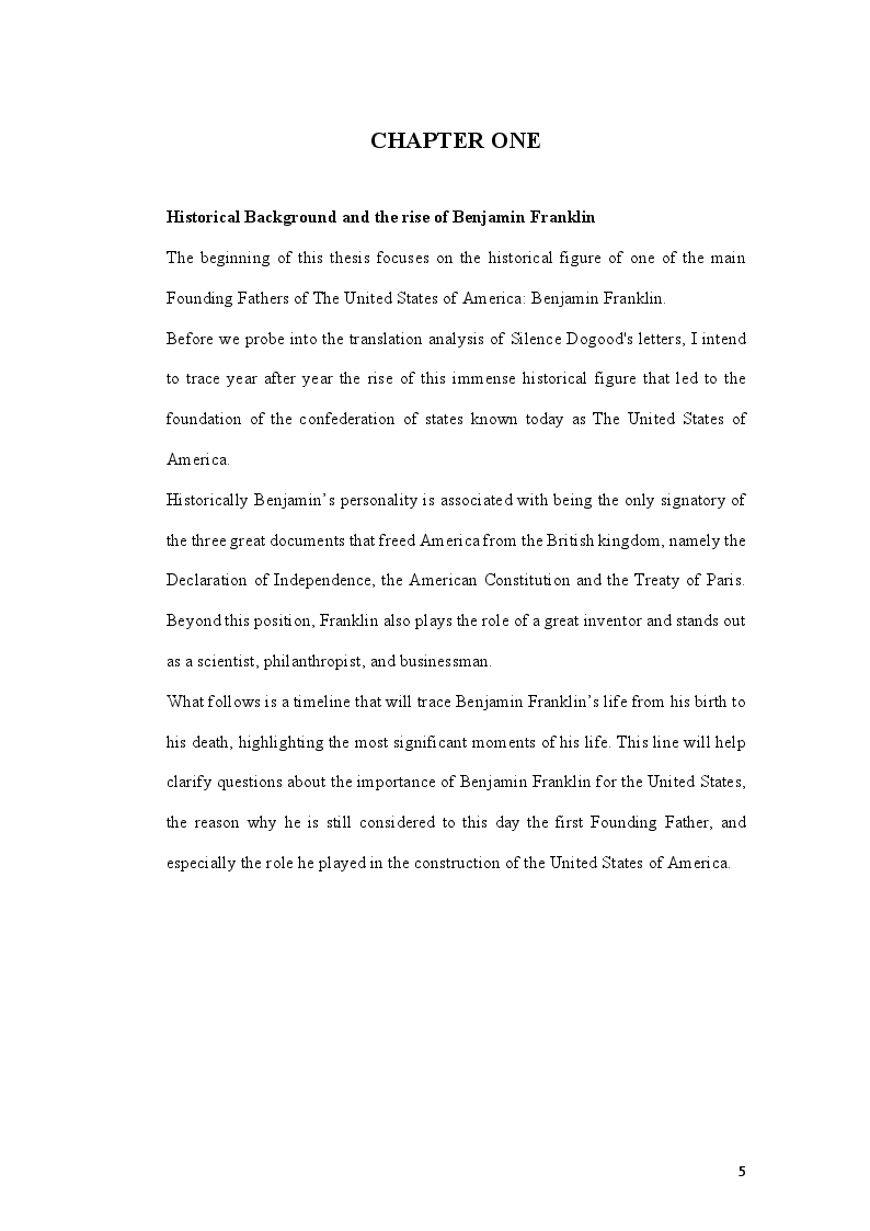Anteprima della tesi: The Letters of Silence Dogood: First Italian Translation, Pagina 6