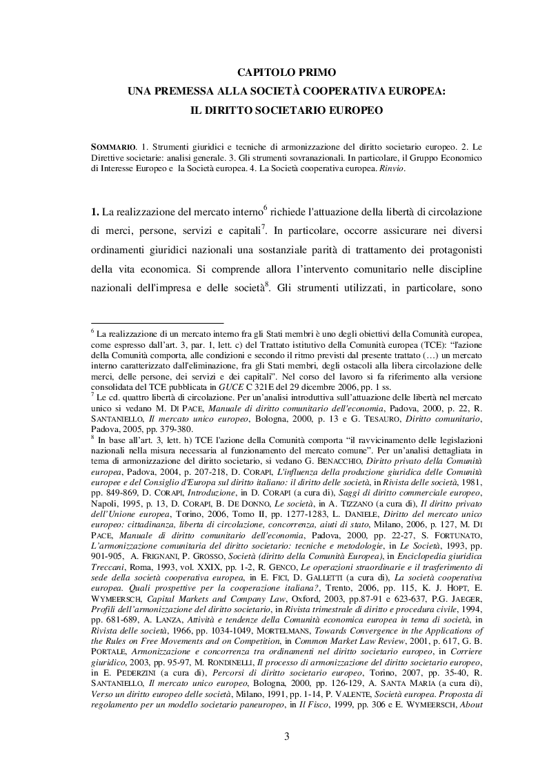 Anteprima della tesi: La disciplina della società cooperativa europea e questioni in materia di concorrenza, Pagina 4