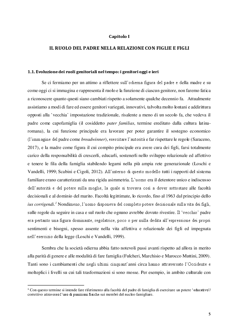 Anteprima della tesi: Sviluppo affettivo femminile in relazione al rapporto padre-figlia, Pagina 4