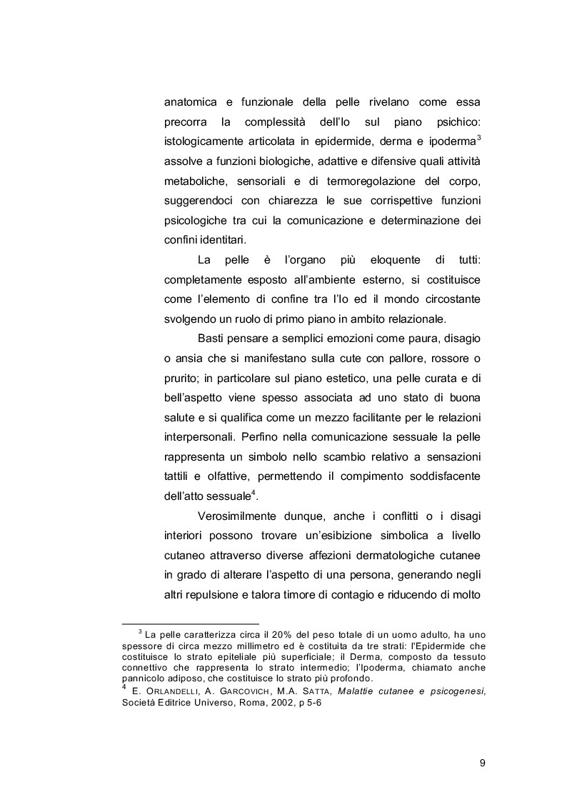 Anteprima della tesi: L’involucro avverso: la pelle come luogo privilegiato per la somatizzazione del conflitto psichico, Pagina 6