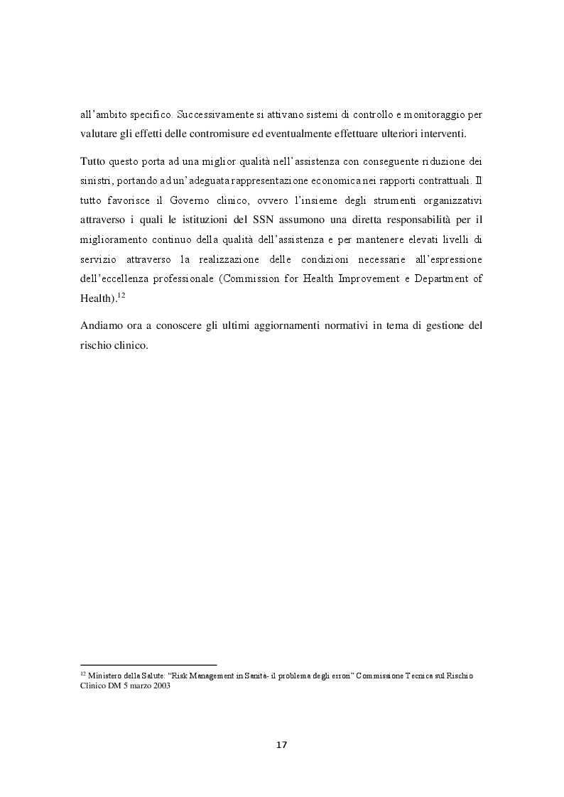 Anteprima della tesi: Clinical Risk Management alla luce della L. 24/2017: analisi e confronto dei Piani Annuali di Risk Management (PARM) 2019 della Regione Lazio, Pagina 7