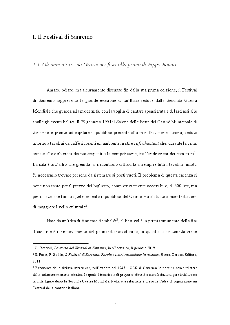 Anteprima della tesi: Il Festival di Sanremo: un'arma della RAI nella concorrenza con Fininvest, Pagina 5