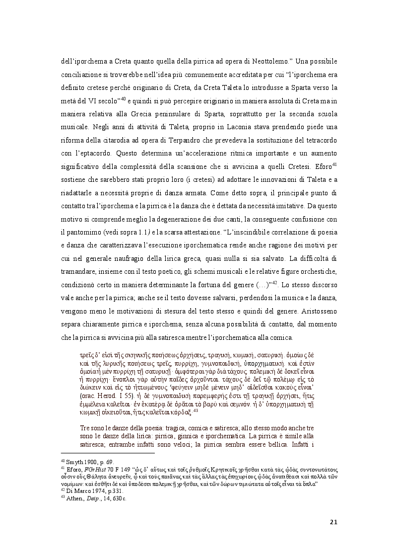 Estratto dalla tesi: Gli iporchemi di Pindaro, commento linguistico e metrico dei frr. 105-117 Sn.-M.