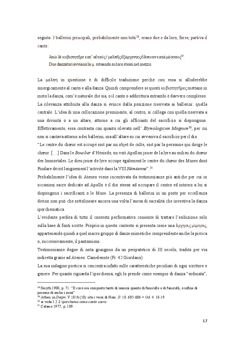 Anteprima della tesi: Gli iporchemi di Pindaro, commento linguistico e metrico dei frr. 105-117 Sn.-M., Pagina 11