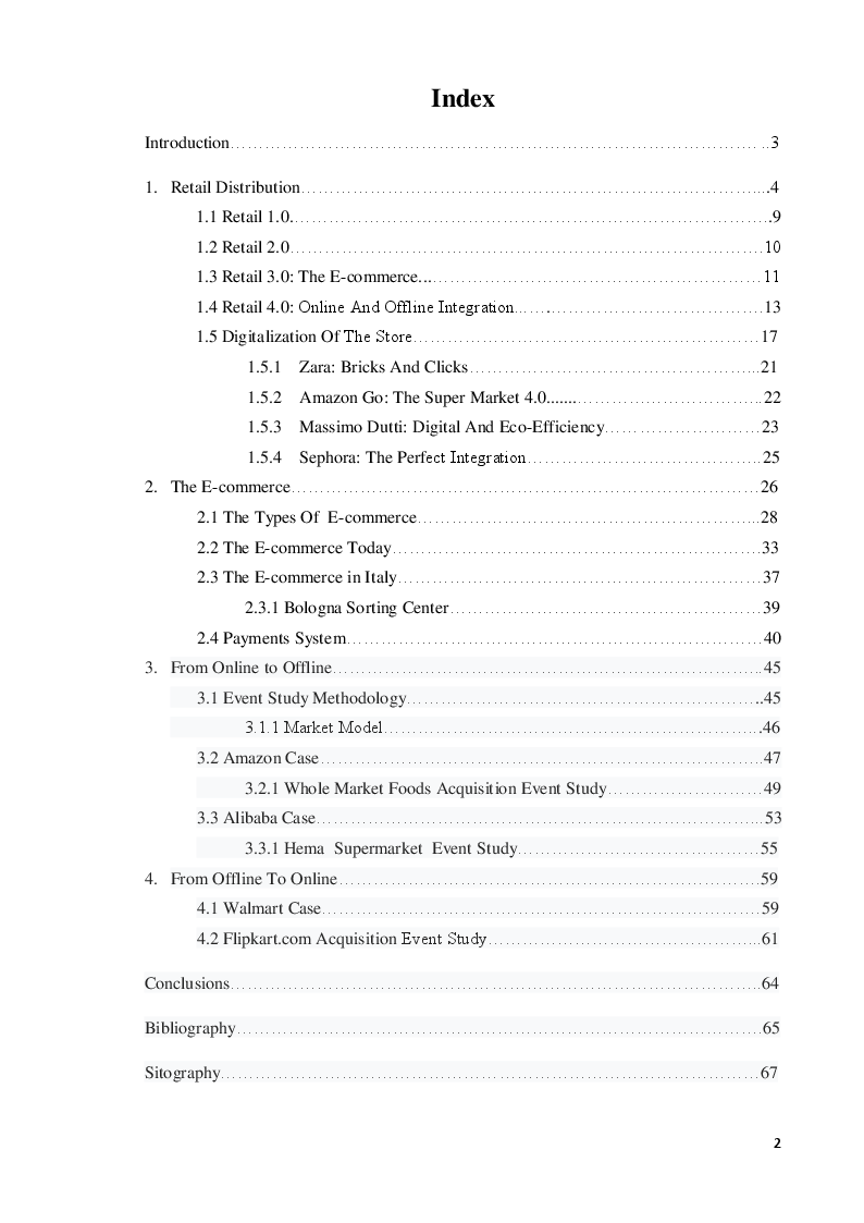 Indice della tesi: New retail model in a digital world, Pagina 1